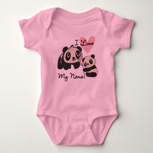 Pandas I Liebe My Nana Baby Strampler (Vorderseite)