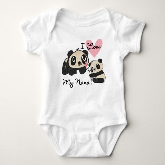 Pandas I Liebe My Nana Baby Strampler (Vorderseite)