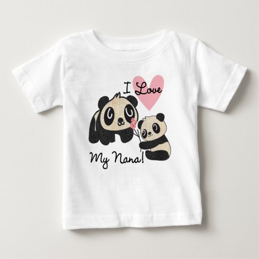 Pandas I Liebe My Nana Baby Tutu Bodysuit Baby T-shirt (Vorderseite)