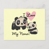 Pandas I Liebe My Nana Postkarte (Vorderseite)