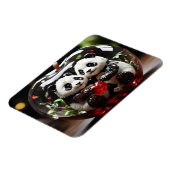 Pandas im Glasherz Magnet (Linke Seite)