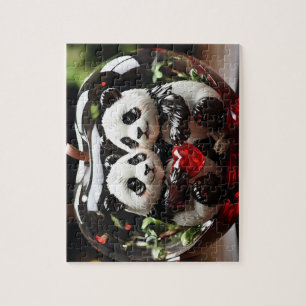 Pandas im Glasherz Puzzle
