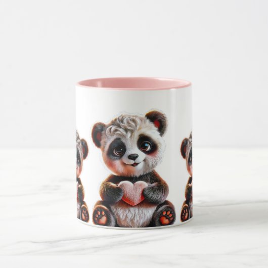 Pandas im Herzen. Tasse (Zentrum)