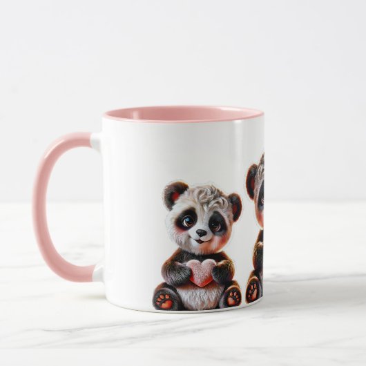 Pandas im Herzen. Tasse (Links)