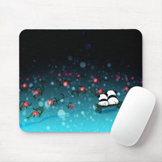 Pandas im Schnee Mousepad (Mit Mouse)