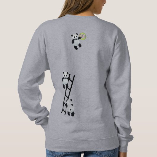 Pandas in der Tasche Sweatshirt (Rückseite)