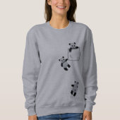 Pandas in einer Tasche Sweatshirt (Vorderseite)