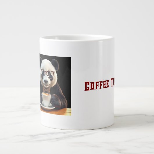 Pandas Kaffeepause Jumbo-Tasse (Vorderseite)