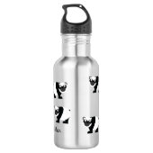 Pandas Kinder Wasserflasche mit dem Namen (Rückseite)