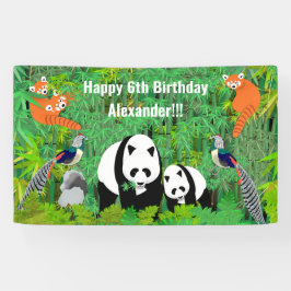 Pandas Lady Amherst's Fasants Red Pandas Bamboo Banner