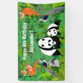 Pandas Lady Amherst's Fasants Red Pandas Bamboo Banner (Vertikal)