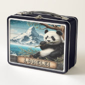 Panda's Mountain Vista: Bambus-Absetzung Metall Brotdose (Vorderseite)