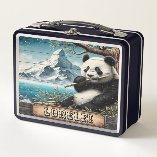 Panda's Mountain Vista: Bambus-Absetzung Metall Brotdose (Vorderseite)