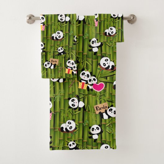 Panda's Muster 2 Badhandtuch Set (Insitu)