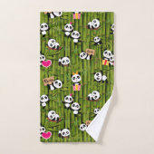 Panda's Muster 2 Badhandtuch Set (Handtuch)