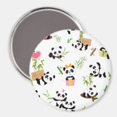 Pandas Muster Magnet (Vorderseite/Rückseite)