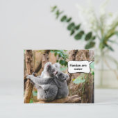 Pandas oder Koalas - Was sind niedlicher? Postkarte (Stehend Vorderseite)
