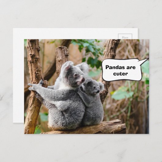 Pandas oder Koalas - Was sind niedlicher? Postkarte (Vorne/Hinten)