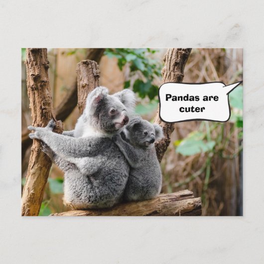 Pandas oder Koalas - Was sind niedlicher? Postkarte (Vorderseite)