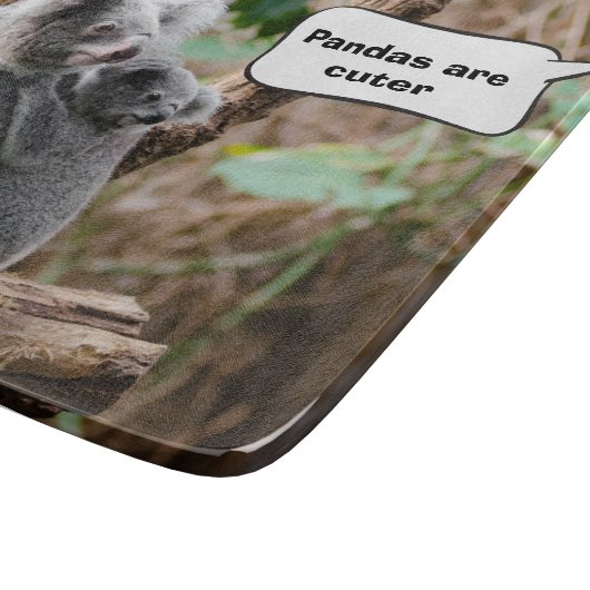 Pandas oder Koalas - Was sind niedlicher? Schneidebrett (Ecke)