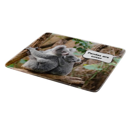 Pandas oder Koalas - Was sind niedlicher? Schneidebrett (Ecke)