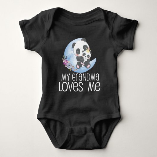 Pandas on Moon 🐼 Meine Oma Lieben Baby Strampler (Vorderseite)