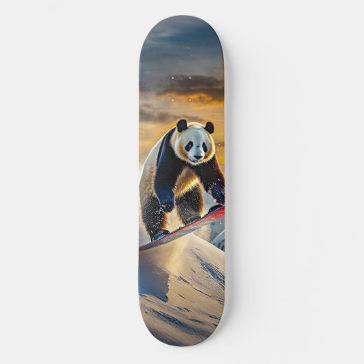 Pandas on Snowboards Design von Rich AMeN Gill Skateboard (Vorderseite)