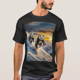 Pandas on Snowboards Design von Rich AMeN Gill T-Shirt