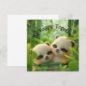 Pandas-Paar Einladung (Vorne/Hinten)