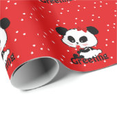 Pandas "Panda Bären" "Panda bear baby" "kawaii pan Geschenkpapier (Rolleneckpunkt)