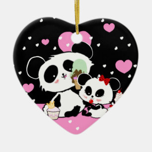 Pandas "Panda Bären" "Panda bear baby" "kawaii pan Keramikornament