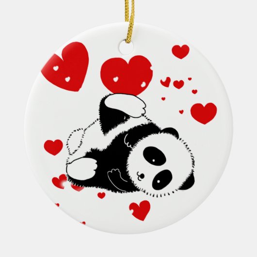 Pandas "Panda Bären" "Panda bear baby" "kawaii pan Keramikornament (Vorne)