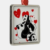 Pandas "Panda Bären" "Panda bear baby" "kawaii pan Ornament Aus Metall (Rechts)