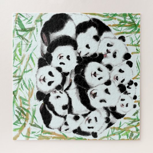 Pandas - Pandemie - Big Hugs - Zeichensammlung Puzzle (Horizontal)