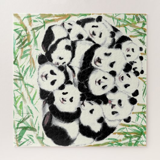 Pandas - Pandemie - Big Hugs - Zeichnend Sammlung Puzzle (Horizontal)