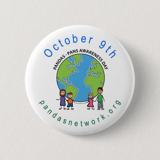 PANDAS/PANS am 9. Oktober Bewusstseins-TagesButton Button (Vorderseite)