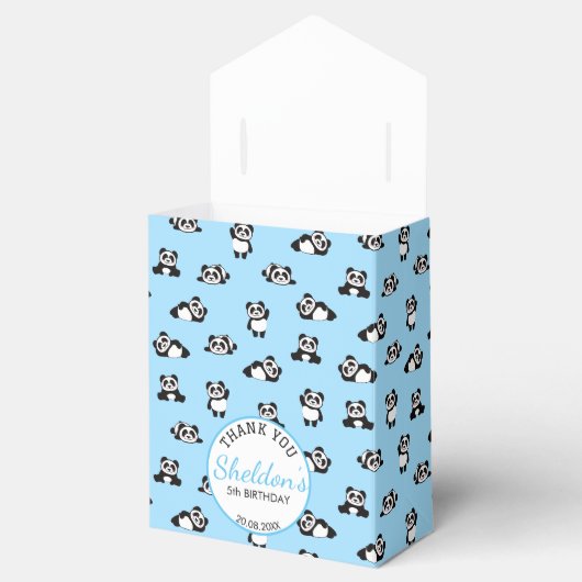 Pandas Polka Dot Birthday Party Geschenkschachtel (Geöffnet)