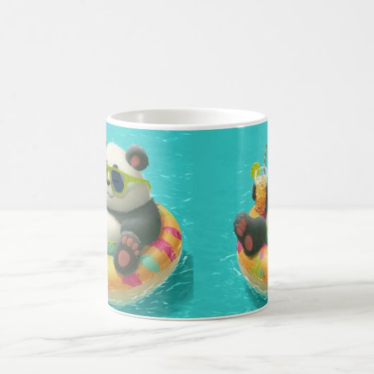 Panda's Poolside Chill Kaffeetasse (Mittel)