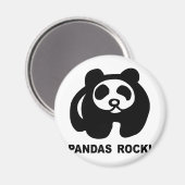 Pandas Rock Magnet (Vorderseite/Rückseite)
