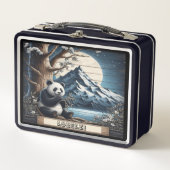 Pandas ruhiger Koch: Bambusfreude Metall Brotdose (Vorderseite)