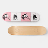 Pandas Schachbrett - Rosa Skateboard (Horizontal)