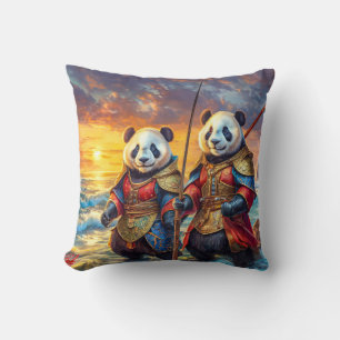 Pandas über das fertige Design von Rich AMeN Gill Kissen