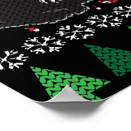 Pandas Ugly Christmas Sweater Wildlife Series Poster (Ecke)