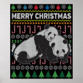 Pandas Ugly Christmas Sweater Wildlife Series Poster (Vorne)
