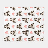 Pandas und Herz Fleecedecke (Vorderseite (Horizontal))