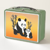 Pandas - Vater und Sohn Metall Brotdose (Vorderseite)