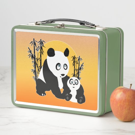 Pandas - Vater und Sohn Metall Brotdose (Beispiel)