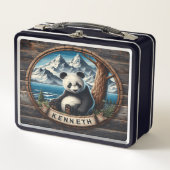 Pandas verstecktes Heiligtum: Bambuszufriedenheit Metall Brotdose (Vorderseite)