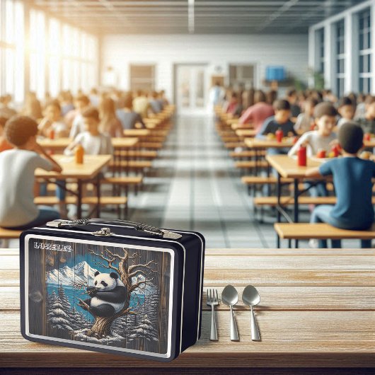 Panda's waldreiche Perch: Bambus stellt sich zurüc Metall Brotdose