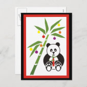 Panda's Weihnachtsessen! Feiertagspostkarte (Vorne/Hinten)